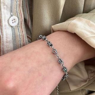 【巴黎精品】現貨+預購 925純銀手鍊鋯石手鏈(ins甜酷風個性復古女飾品a1bo31)