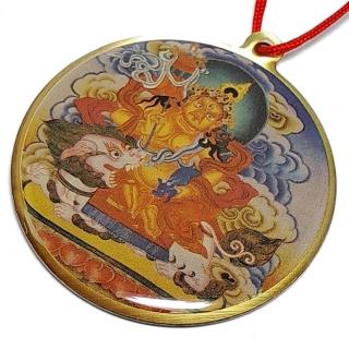 【十方佛教文物】財寶天王{彩繪}銅佛牌(發展 事業順利)