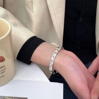 【巴黎精品】現貨+預購 925純銀手環開口手鐲(巴洛克風簡約拋光女飾品a1bo81)