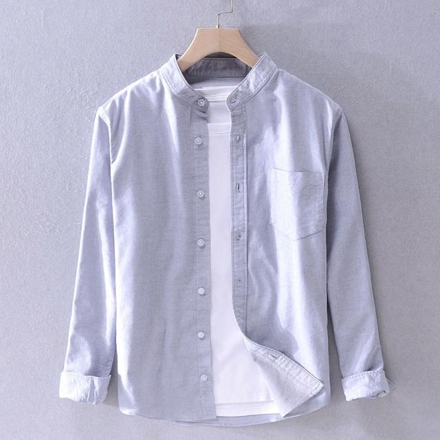【巴黎精品】現貨+預購 襯衫長袖上衣(休閒純棉百搭舒適男裝6色a1bu58)