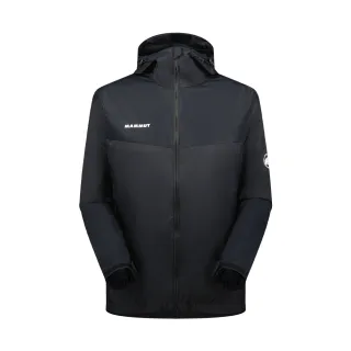 【Mammut 長毛象】Glider 2.0 WB Hooded Jacket AF Men 輕量防潑水連帽外套 黑色 男款 #1012-00630