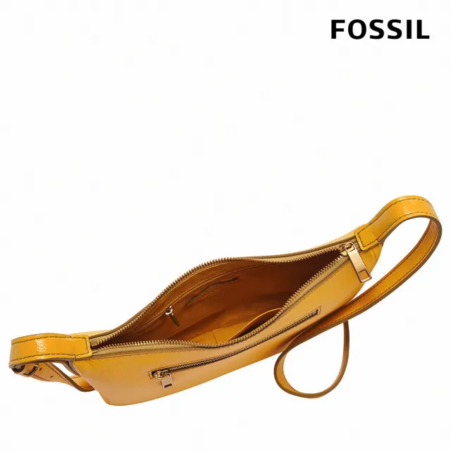 【FOSSIL 官方旗艦館】Cecilia 真皮輕盈拉鍊側背包-黃色 ZB1889700