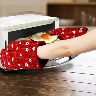 台灣製格紋印花布隔熱手套(一組兩入)