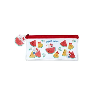 【SANRIO 三麗鷗】夏日水果系列 扁平透明筆袋 Hello Kitty 水果