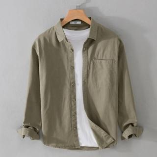 【巴黎精品】現貨+預購 襯衫長袖上衣(簡約工裝百搭流行男裝3色a1bu133)