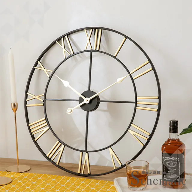 【iINDOORS 英倫家居】工業風設計時鐘(雙色金針60cm)