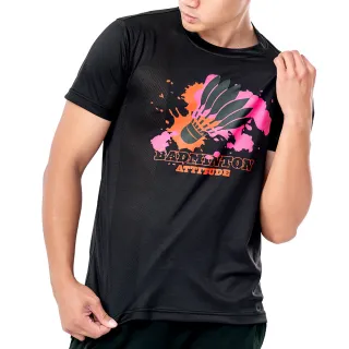 【MISPORT 運動迷】台灣製 運動上衣 T恤-狂野羽球/運動排汗衫(MIT專利呼吸排汗衣)
