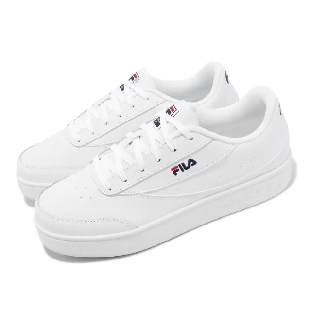 【FILA】休閒鞋 Court OG LUX 男鞋 女鞋 白 小白鞋 皮革 微增高 中性款 低筒(4C301X123)