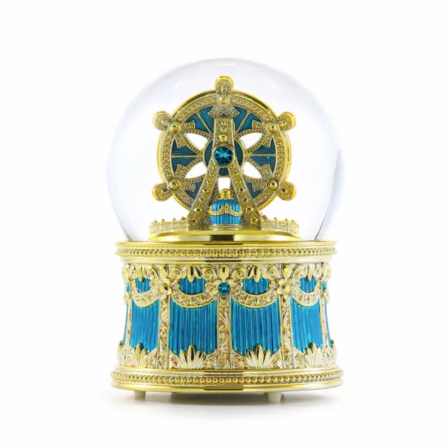 【JARLL 讚爾藝術】摩天輪 水晶球音樂盒(珠寶風格)