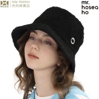 【HOII】MR.HOSEA HO 保暖暖絨雙面漁夫帽 ★黑色雙面可載(時尚機能防曬涼感抗UPF50抗UV機能布)