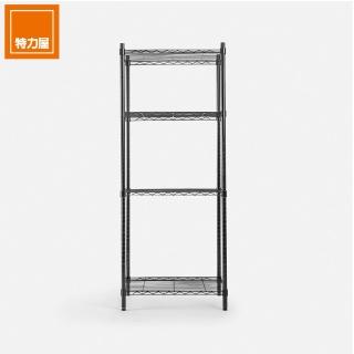 【特力屋】經濟型烤漆四層架 寬60x深46x高150公分 黑 強固級荷重單層50公斤 書架 收納架 電器架 置物架