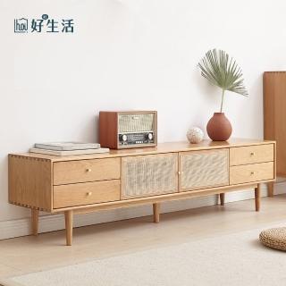 【hoi! 好好生活】源氏木語覓藤橡木實木四抽雙門2M電視櫃 Y49N03