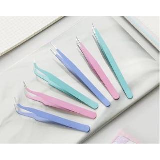 【德德小品集】2入組 不鏽鋼 鑷子 直式 彎式(手帳 貼紙 工具包 假睫毛 雙眼皮貼 手賬 貼片 美甲工具)