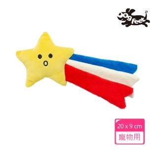 【Dogfeet】寵物星球玩具《流星-黃》發聲玩具 潔牙玩具(貓狗適用 啾啾聲 繽紛色彩 寵物玩具 抗憂鬱玩具)