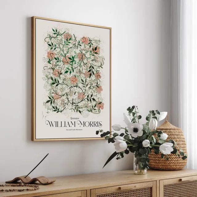 【菠蘿選畫所】William Morris Jasmine-50x70cm(復古花卉圖騰掛畫/臥室裝飾畫/開店送禮)