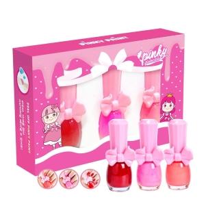 【韓國Pink Princess】兒童可撕安全無毒指甲油三件套(兒童美甲 交換禮物)