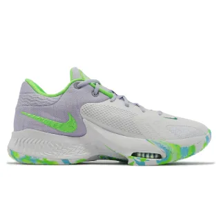 【NIKE 耐吉】Nike 籃球鞋 Zoom Freak 4 EP 芋頭紫 螢光綠 男鞋 字母哥 希臘怪物(DJ6148-101)