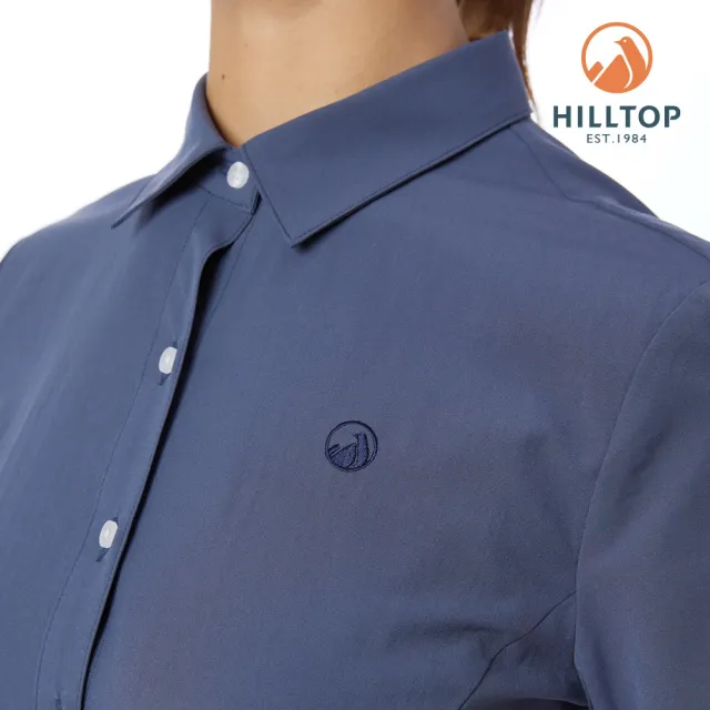 【Hilltop 山頂鳥】短袖襯衫 女款 藍｜PS06XF64ECE0
