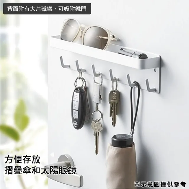 【NITORI 宜得利家居】磁吸式 鑰匙掛鉤置物架 2755 BK(磁吸式 鑰匙掛鉤置物架)