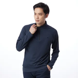 【Hilltop 山頂鳥】吸濕快乾長袖針織上衣 男款 藍｜PS15XM32ECE0