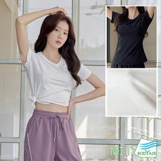 【BODYAIR】圓領柔滑網孔MIT透氣上衣(瑜珈.慢跑.運動.健身.透氣.舞蹈.運動服)