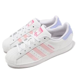 【adidas 愛迪達】休閒鞋 Superstar W 白 粉紅 紫 三葉草 小白鞋 女鞋 貝殼頭 愛迪達(HQ1906)