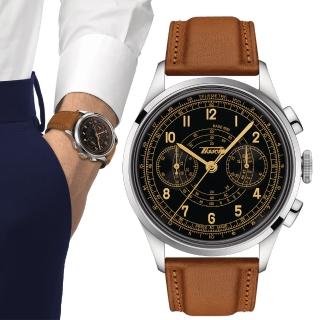 【TISSOT 天梭 官方授權】TELEMETER 1938 復刻計時機械腕錶 手錶(T1424621605200)