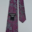 【EMPORIO ARMANI】EMPORIO ARMANI 地圖花紋設計真絲領帶(寬版/李子紫)