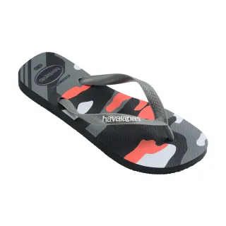 【havaianas 哈瓦仕】拖鞋 男鞋 夾腳拖 迷彩 Top Camu 灰黑 4141398-0074M(哈瓦士)