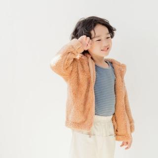 【OB 嚴選】超Q彈力圓領條紋輕磨毛保暖長袖上衣童裝 《QA1341》