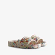 【HUNTER】女鞋-Bloom Algae石紋輕量平板拖鞋(白色潑漆)