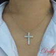 【DOLLY】1.40克拉 18K金十字架玫瑰金鑽石項鍊