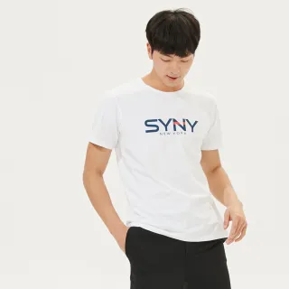 【SKY YARD】網路獨賣款-撞色字體設計悠閒棉質上衣T恤(白色)