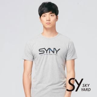 【SKY YARD】網路獨賣款-撞色字型設計悠閒棉質上衣T恤(灰色)