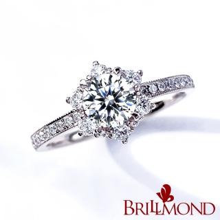 【BRILLMOND JEWELRY】GIA 天然鑽石 50分 D/VS2 3EX NONE PT950鉑金 雪花鑽戒(高規格GIA 50分無螢光主石)