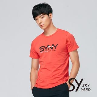 【SKY YARD】網路獨賣款-撞色字型設計悠閒棉質上衣T恤(紅色)