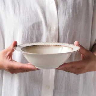 【DAIDOKORO】日本製頂級美濃燒陶瓷碗17 cm*2入(湯碗/飯碗/碗盤/餐具/餐碗/深盤/深湯盤/大圓碗)