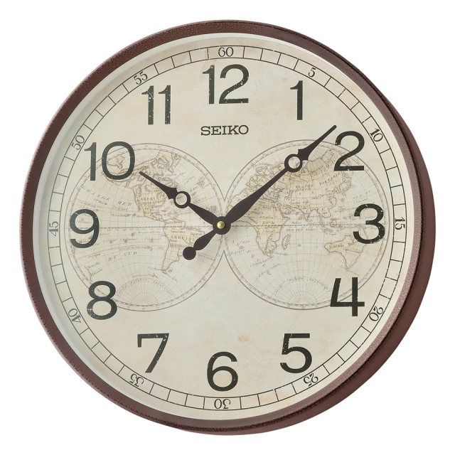 【SEIKO 精工】復古航海地圖指針式時鐘 掛鐘(QXA803B)
