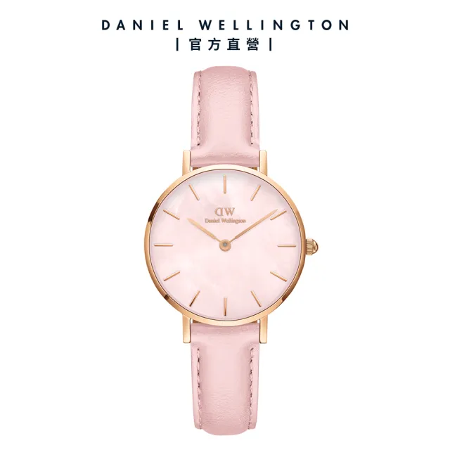 【Daniel Wellington】DW 手錶 Petite 28mm 春日花時系列真皮皮革錶-粉彩貝母錶盤(DW00100633)