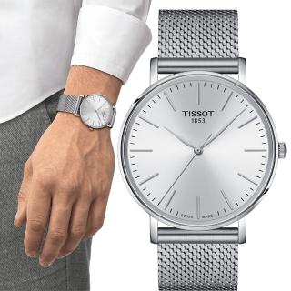 【TISSOT 天梭】Everytime 經典 時尚錶 -40mm 手錶 情人節 禮物(T1434101101100)