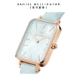 【Daniel Wellington】DW 手錶 Quadro 20X26 春日花時系列真皮皮革錶-鈴花藍錶盤(DW00100638)