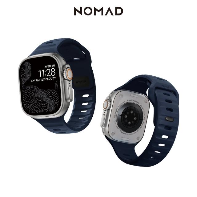 【NOMAD】Apple Watch專用運動風FKM橡膠錶帶-大西洋藍(機能防潑水/耐高溫耐油性)