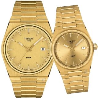 【TISSOT 天梭 官方授權】PRX系列 70年代復刻對錶(T1374103302100+T1372103302100)