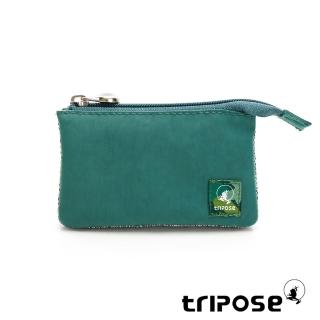 【tripose】漫遊系列巖紋簡約微旅萬用零錢包(森林綠)