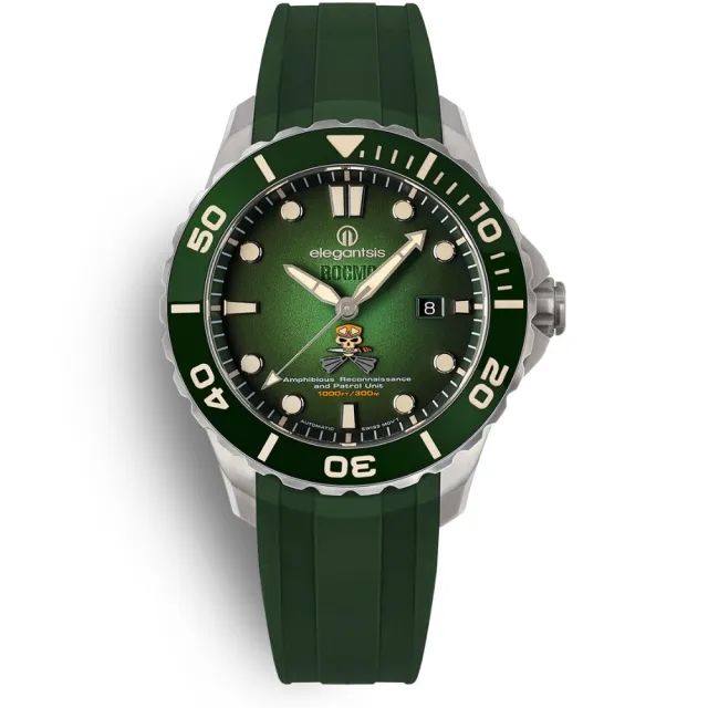 【elegantsis 愛樂時】海軍陸戰隊特種限量機械腕錶-兩棲偵搜 / 綠(ELJX65AS-ROCMC-ARP)