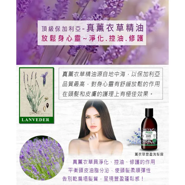 【德國歐珂蔓】薰衣草豐盈洗髮露250ml(總代理公司貨)