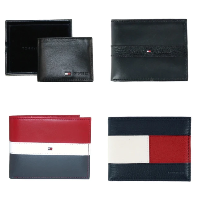 Tommy Hilfiger 專櫃禮盒組 Leather Bifold 多功能夾層 雙折短夾 零錢袋(專櫃多款式)