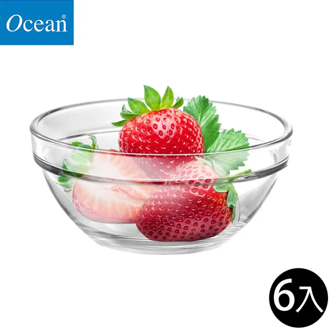 【Ocean】4吋沙拉碗 10.4cm 6入組 STACK系列(玻璃杯 飲料杯 沙拉碗 沙拉缽)