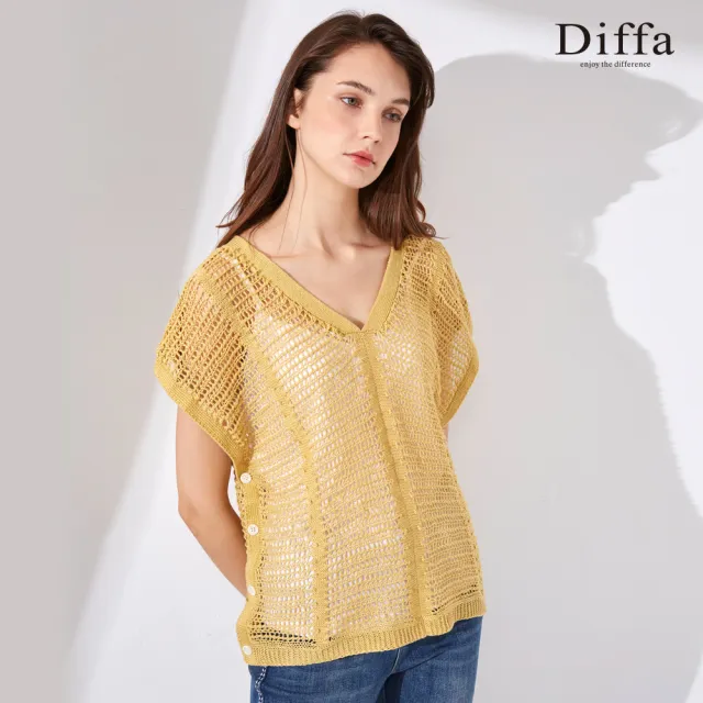 【Diffa】鏤空罩衫式線衫-女