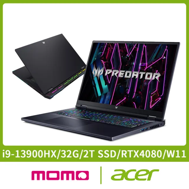 【Acer】Office 2021組★18吋i9 RTX電競筆電(Predator/PH18-71-91CF/i9-13900HX/32G/2T SSD/RTX4080/W11)